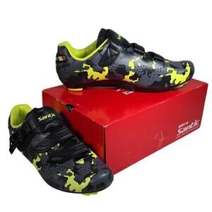 Santic Davee Neon Black Camo Cycling Road Shoes Mens Size 11 NEW